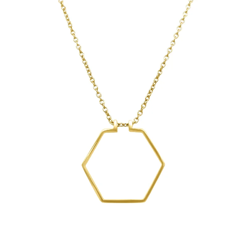 Hexagon Ring Holder Necklace