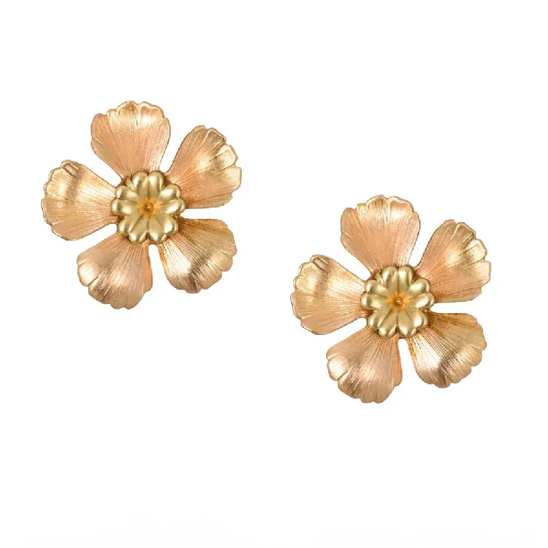 Hibiscus Brass Studs