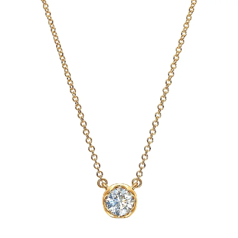 J'evar Lotus Petals Solitaire Diamond Pendant Necklace