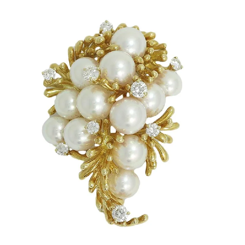 Kurt Wayne Pearl And Diamond Brooch