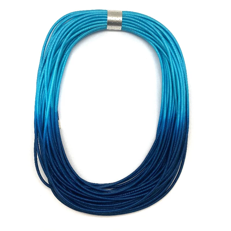 Layered Blue Elastic Necklace