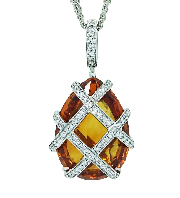 Madeira And Diamond Necklace