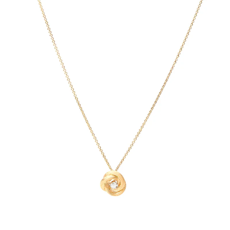 Marco Bicego Jaipur Gold Floral Pendant With Diamond Center