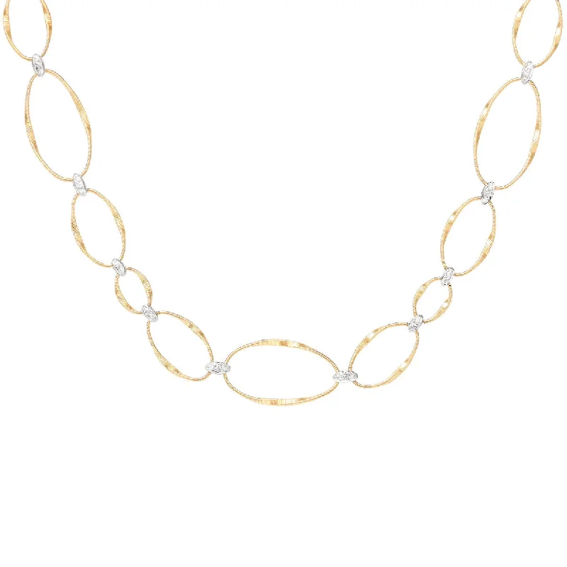 Marco Bicego Marrakech Onde Diamond Flat Link Collar Necklace