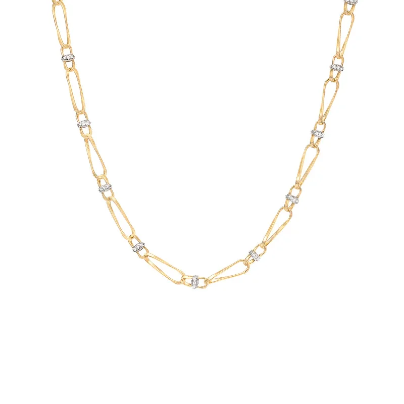 Marco Bicego Marrakech Onde Twisted Coil Link Necklace With Diamonds