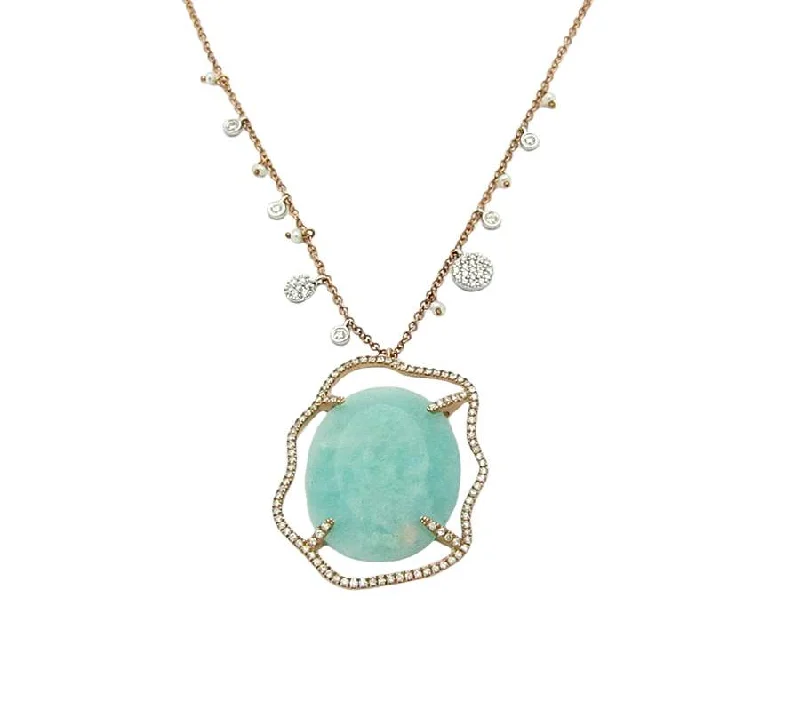 MEIRA T. DIAMOND & CHALCEDONY PENDANT