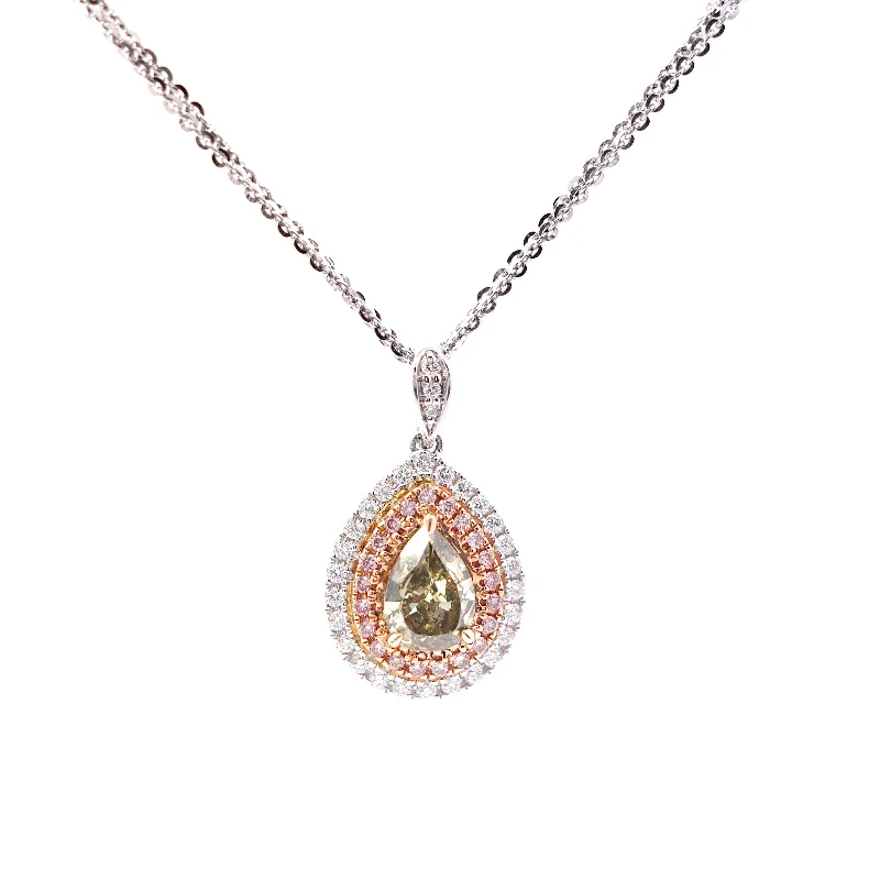 Modified Brilliant Diamond Pendant Necklace