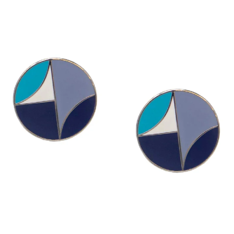 Navy Circles Cufflinks