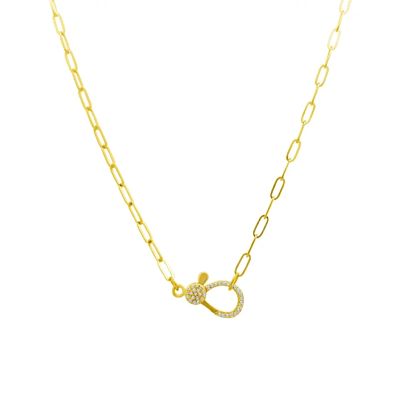 Paper Clip Lobster Clasp Necklace