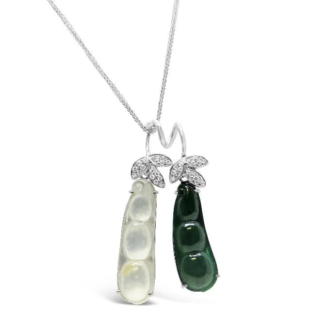 Pea Pod Pendant Necklace