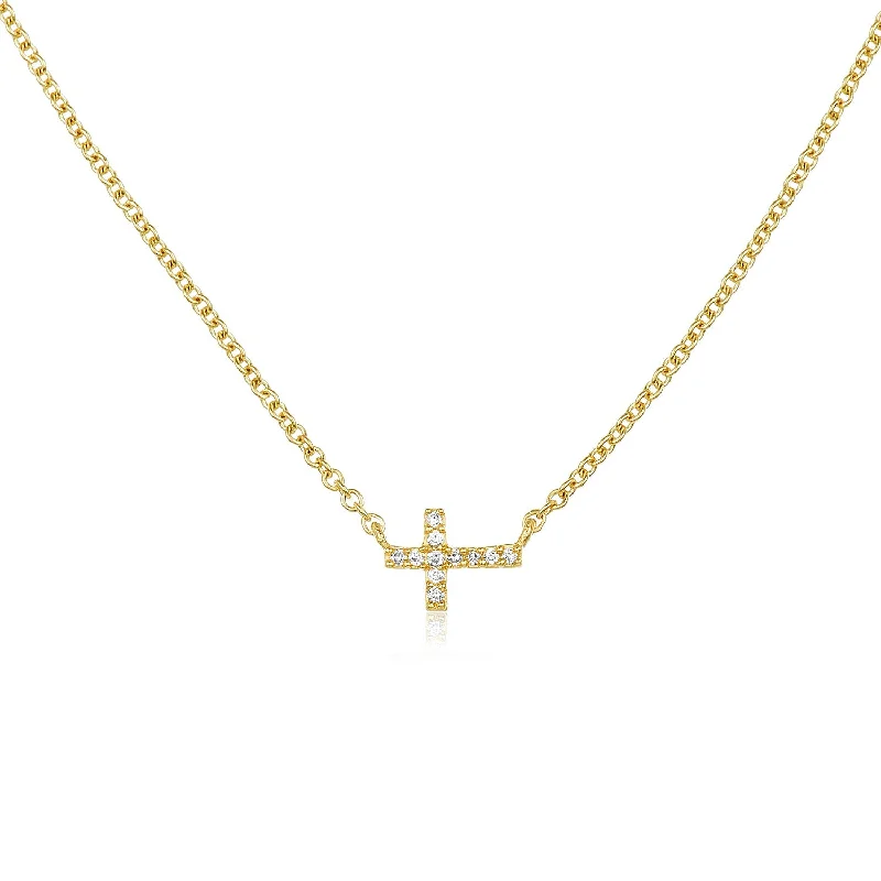 Petite Diamond Cross Necklace