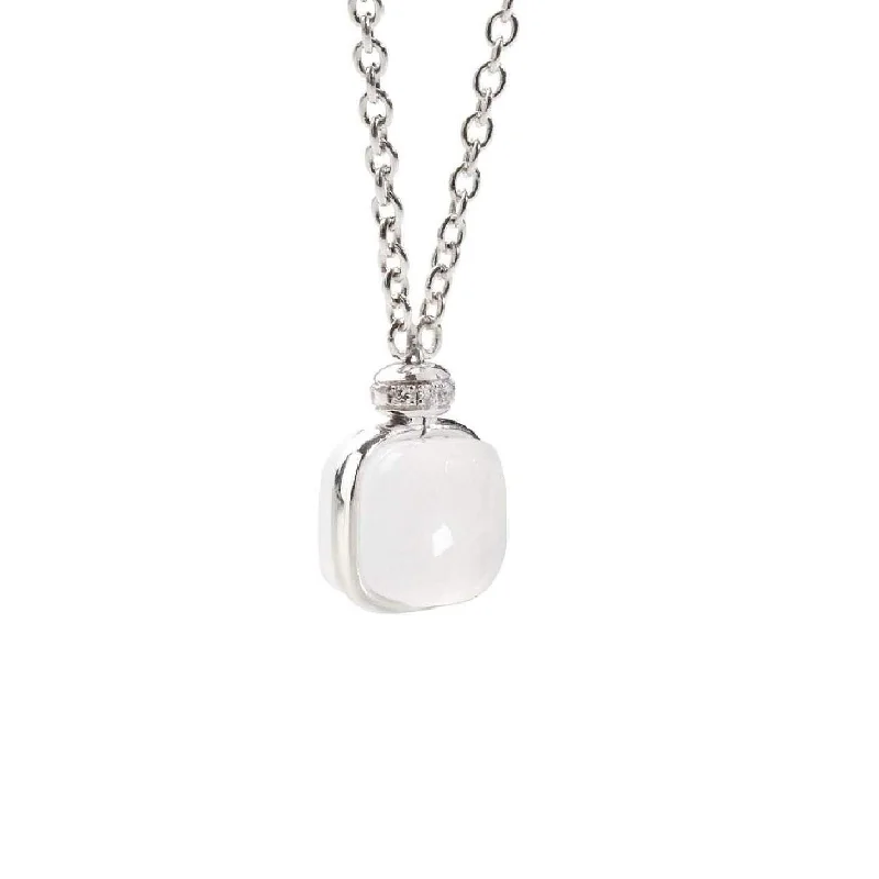 Pomellato Nudo Milky Quartz and Diamond Necklace