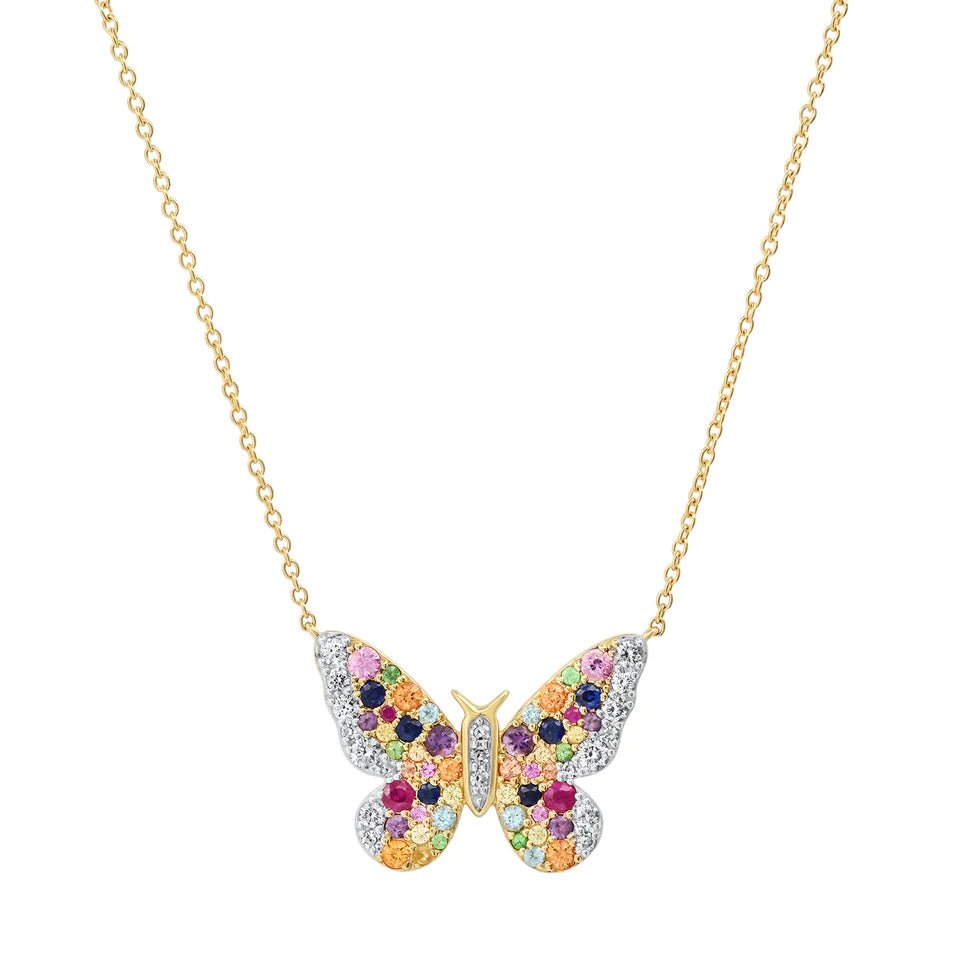 Rainbow Butterfly Necklace