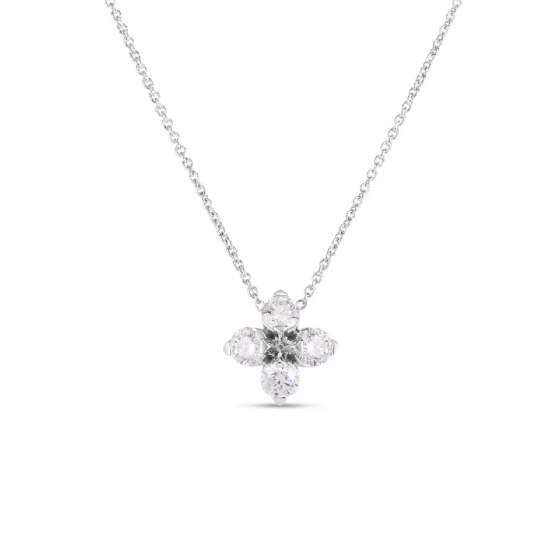 Roberto Coin Love In Verona Diamond Flower Necklace