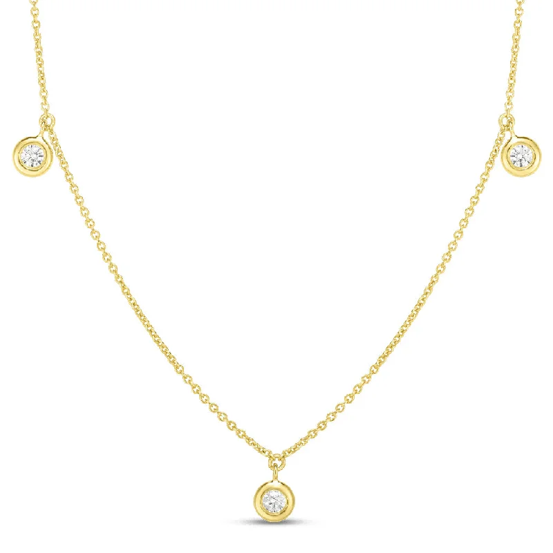 Roberto Coin Three Diamond Drop Station Necklace 530010AYCHX0