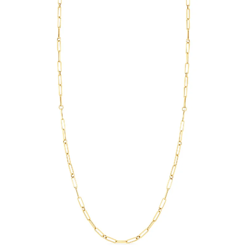 Roberto Coin Designer Gold Paperclip & Round Link Chain Necklace