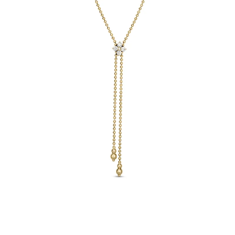 Roberto Coin Love In Verona Diamond Flower Lariat Necklace