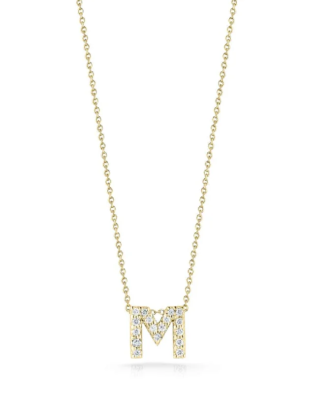 Roberto Coin Love Letter "M" Pendant Necklace