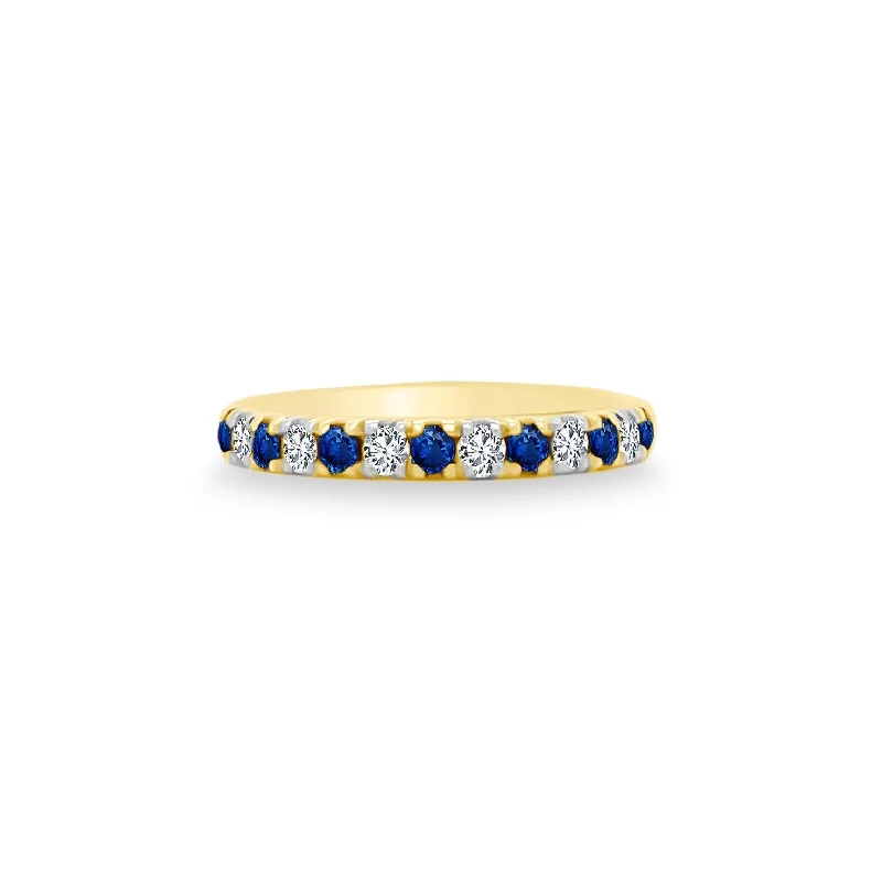 Gemstone and Diamond Halfway Band