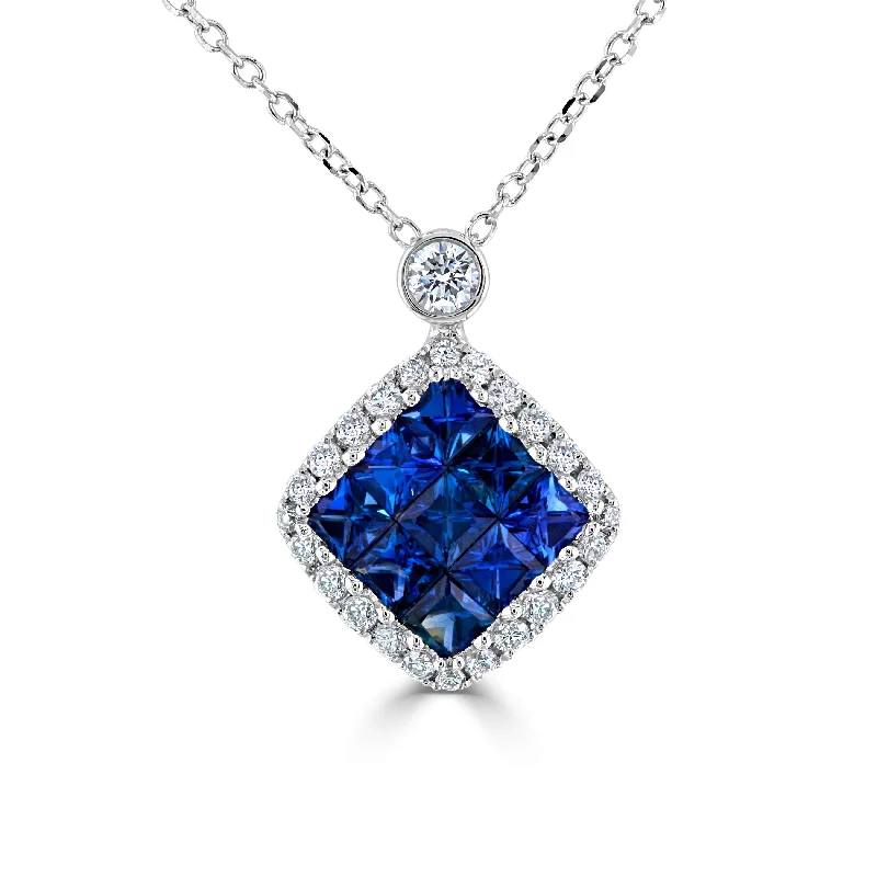 Sapphire And Diamond Pendant Necklace