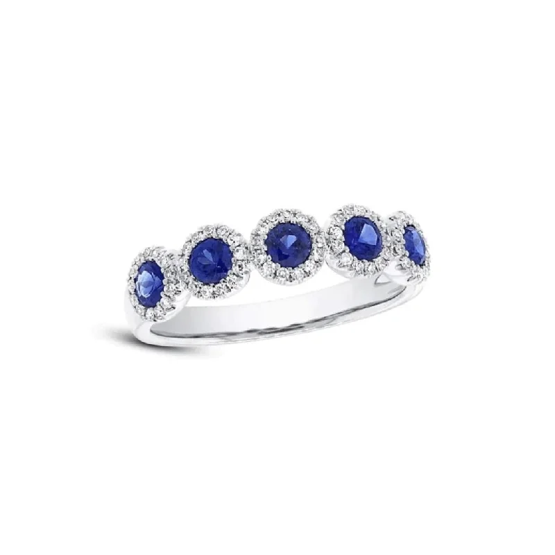 Sapphire & Diamond Halo Band