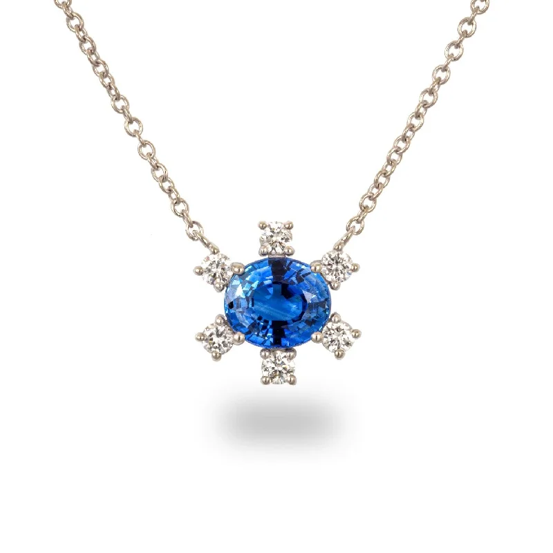 Sapphire Flower Necklace