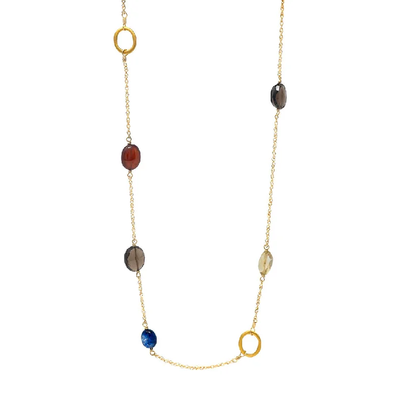 Semi-Precious Stone Chain Necklace