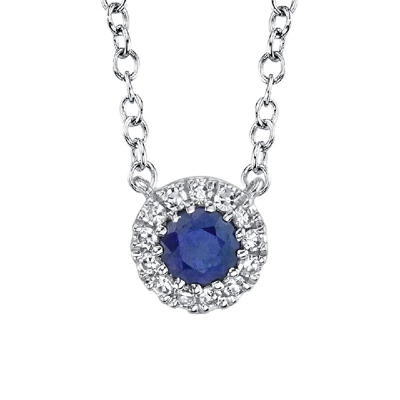 Shy Creation Diamond & Blue Sapphire Necklace SC55002751