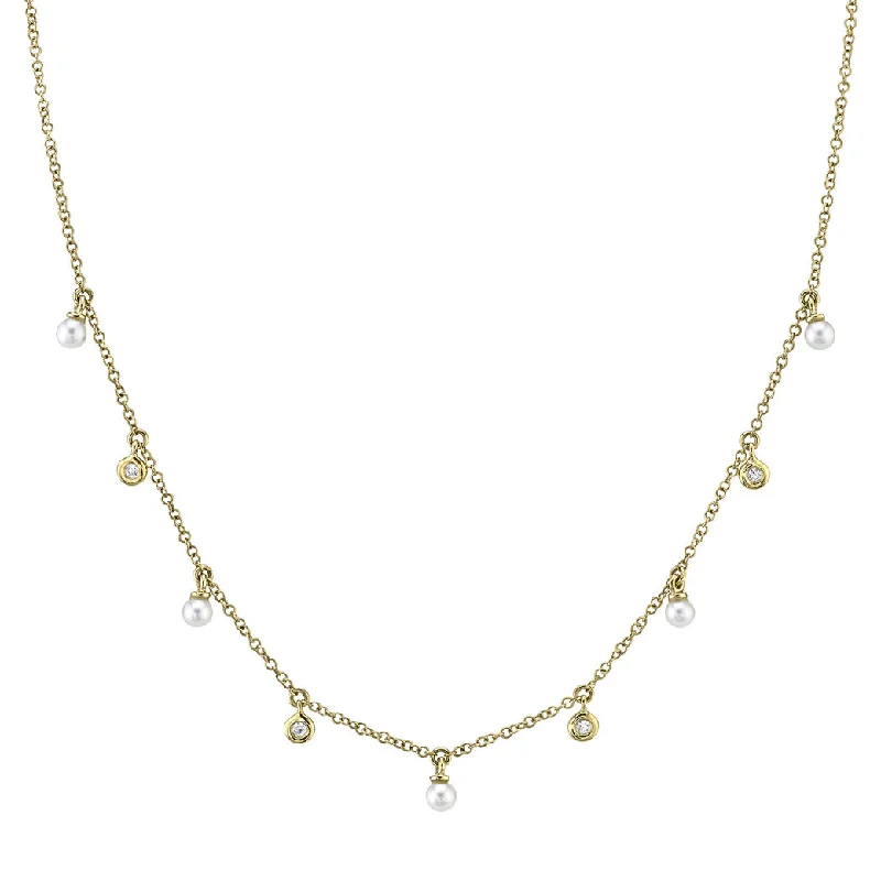 Shy Creation Diamond & Cultured Pearl Necklace SC55021032