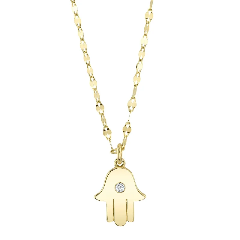 Shy Creation Diamond Hamsa Necklace