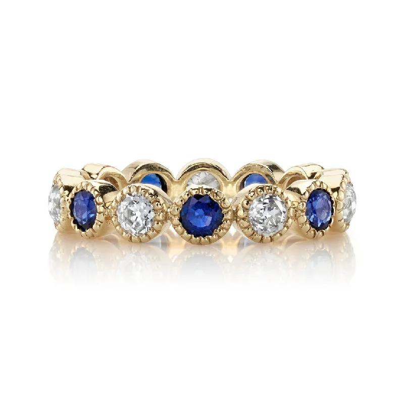 Single Stone Diamond & Sapphire Medium Gabby Band