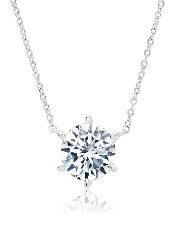 Brilliant Solitaire Necklace in Platinum