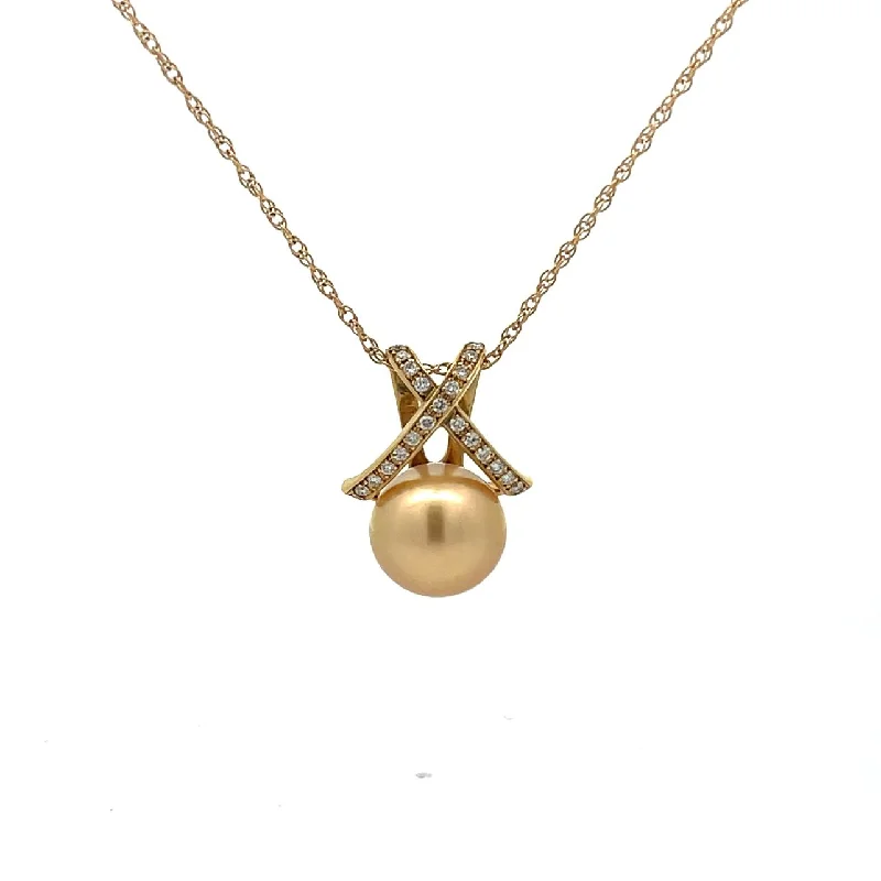 South Seas Pearl And Diamond Pendant Necklace