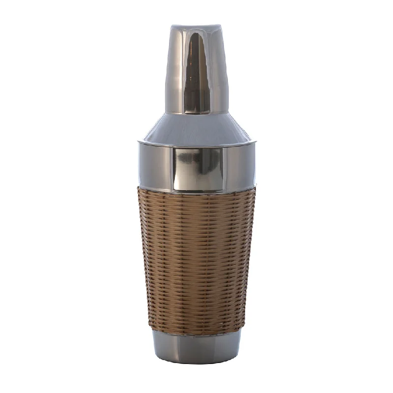 Stainless Steel Woven Rattan Cocktail Shaker 28oz