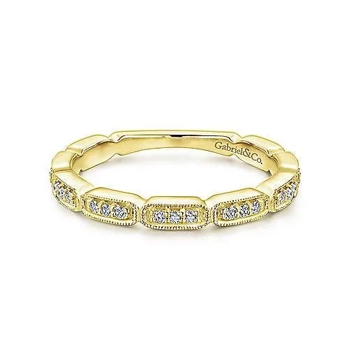 Yellow Gold Diamond Stack Band