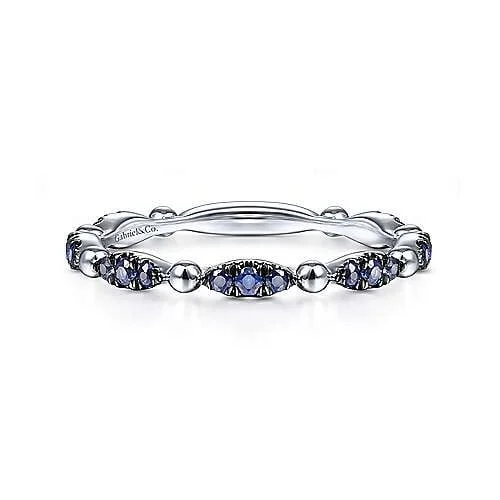 White Gold Sapphire Stack Band