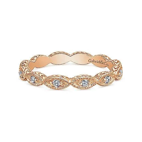 Rose gold marquise stack band