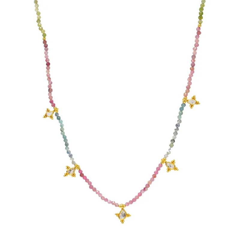 Tourmaline & Polki Diamond Necklace