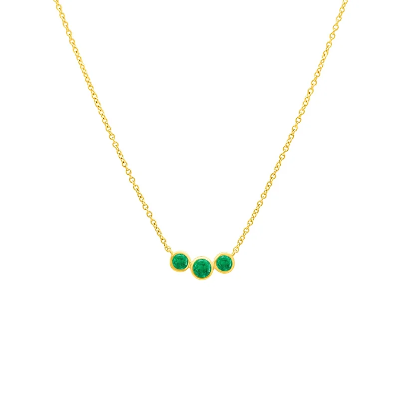 Triple Gemstone Bubble Necklace