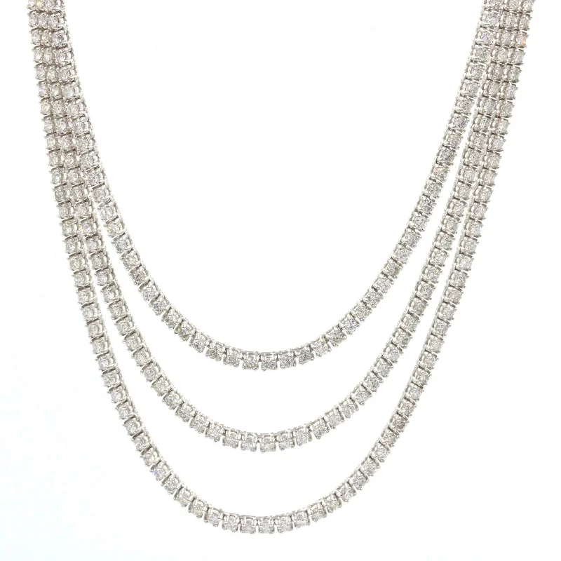 Triple Row Diamond Necklace