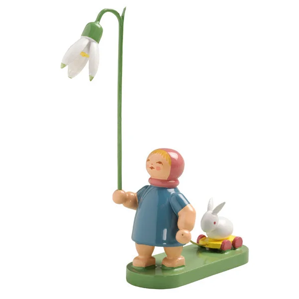 Wendt & Kuhn Girl with Snowdrop Wooden Figurine