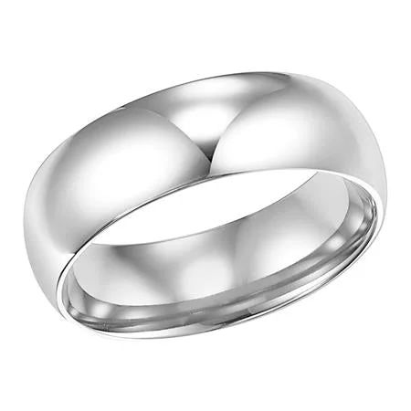 10K White Gold 6mm Comfort Fit Plain Wedding Band