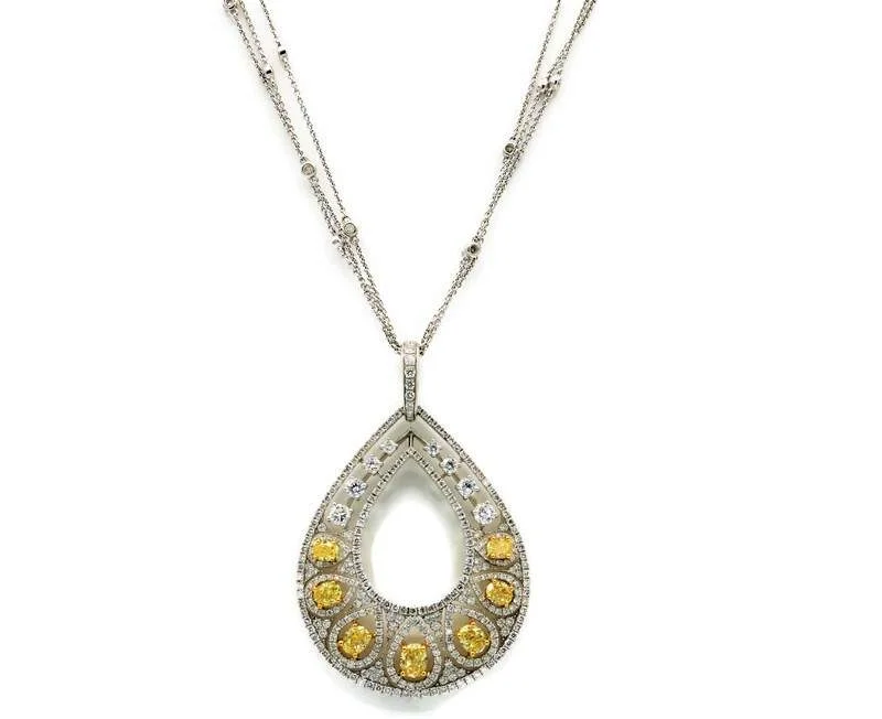 YELLOW DIAMOND TEARDROP PENDANT