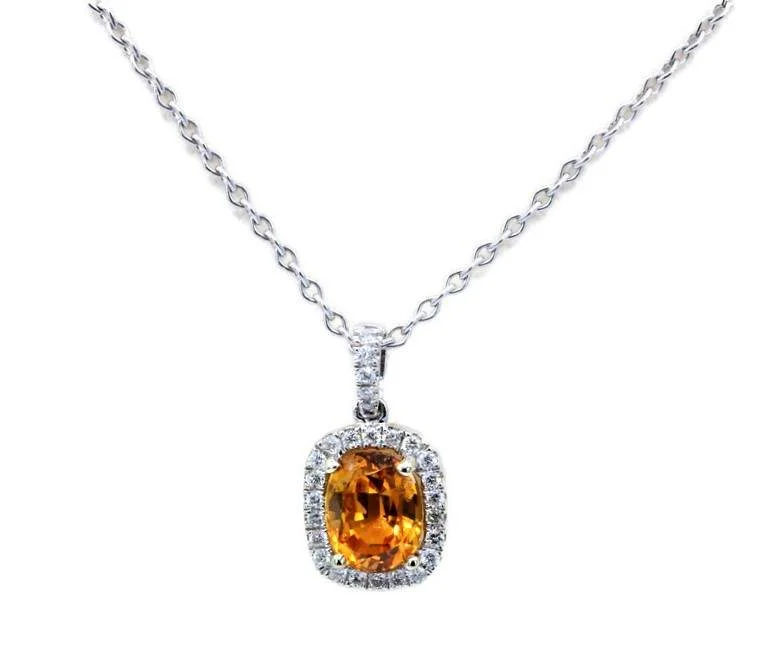 YELLOW SAPPHIRE AND DIAMOND PENDANT